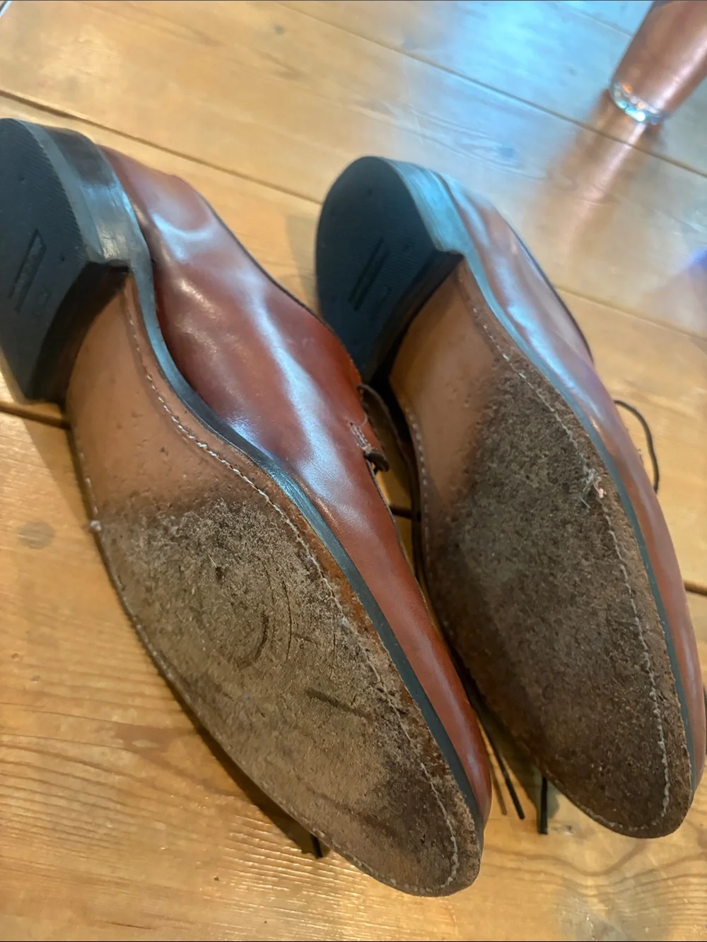 Allen Edmonds Delray 9.5 Brown Leather Lace-Up Dress Shoes